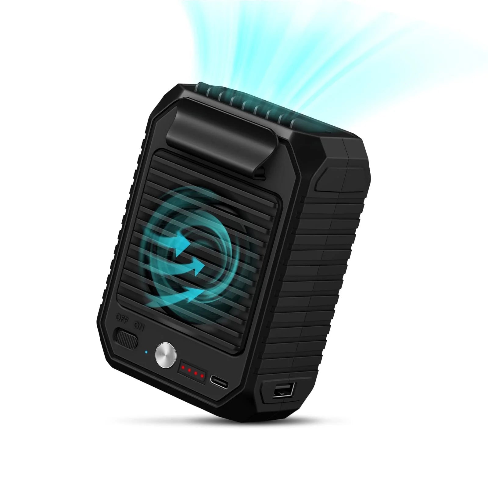 Portable Waist Clip on Fan, 10000Mah Body Belt Fan, 3 Speeds for Hiking Camping Outdoor